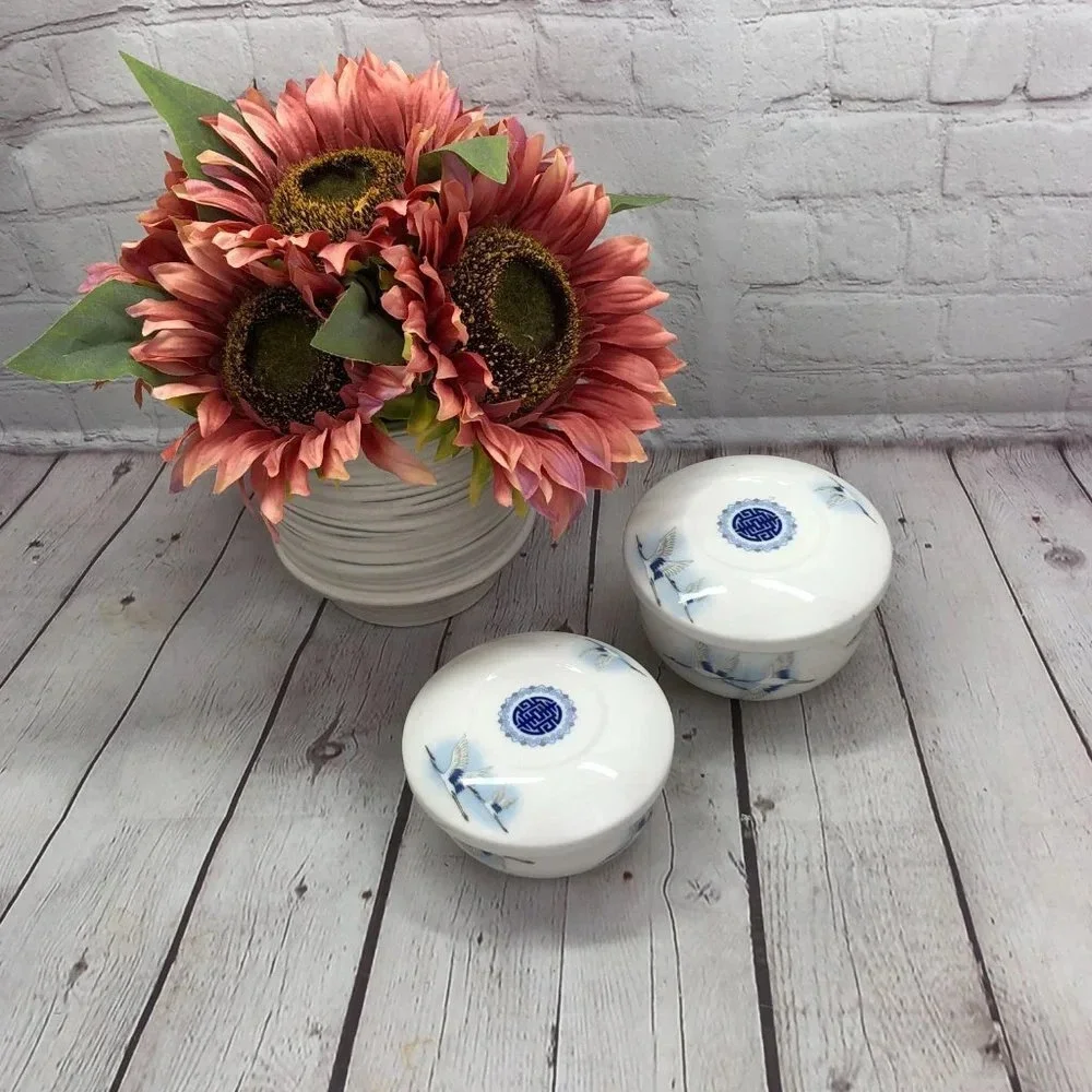 vintage Haengnamsa snow bone china cottagecore blue white